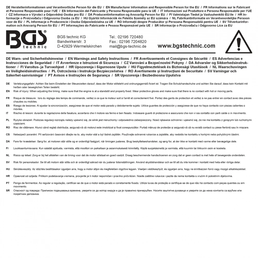 Bgs Technic Smagračio fiksavimo įrankių rinkinys | Mercedes-Benz / Renault / Dacia 0.9 / 1.3 / 1.6 benzinas | 6 vnt. | BGS (74688B)