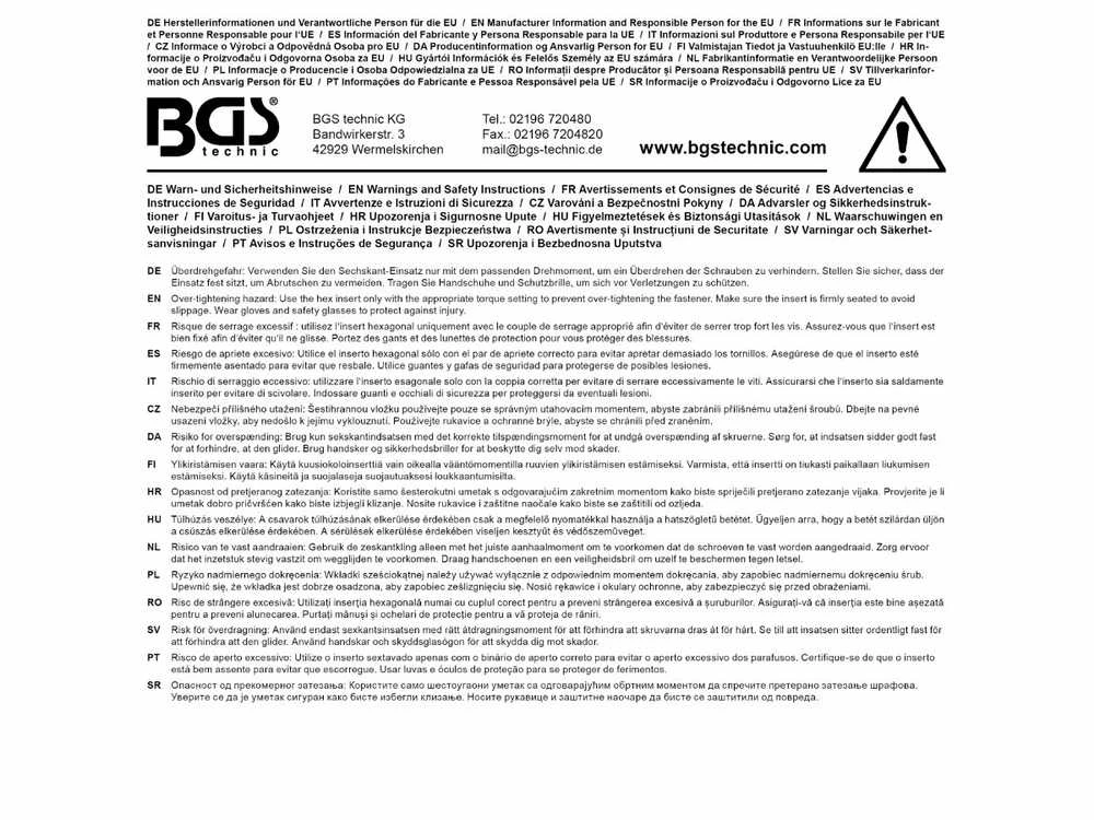 Bgs Technic Smūginė galvutė šešiakampė | 6,3 mm (1/4") | 5 mm (7285)