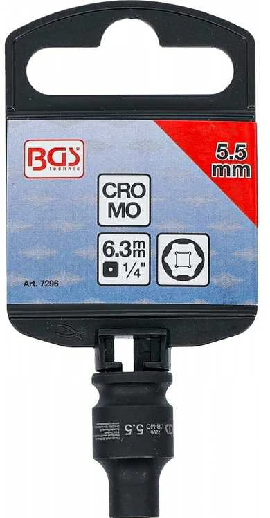 Bgs Technic Smūginė galvutė šešiakampė | 6,3 mm (1/4") | 5.5 mm (7296)