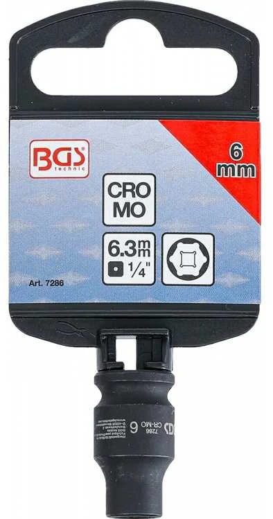 Bgs Technic Smūginė galvutė šešiakampė | 6,3 mm (1/4") | 6 mm (7286)