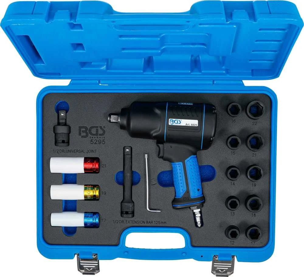 Grąžtas Bgs Technic Smūginio veržliarakčio komplektas – kompaktiškas 1/2" | 1200 Nm | 16 vnt. (5295)