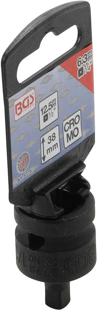 Bgs Technic Smūginis adapteris – 1/2" (vidinis) į 1/4" (išorinis) | Cr-Mo, 74,4 Nm (9778)