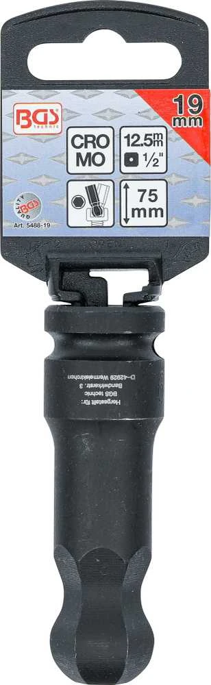 Bgs Technic Smūginis antgalis | 12,5 mm (1/2") | hex šešiakampis 19 mm | šarnyrinis (5488-19)