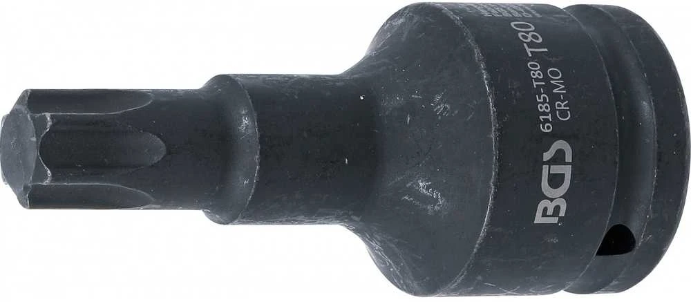 Bgs Technic Smūginis antgalis | ilgis 100 mm | 20 mm (3/4") | T-Star (Torx) T80 (6185-T80)