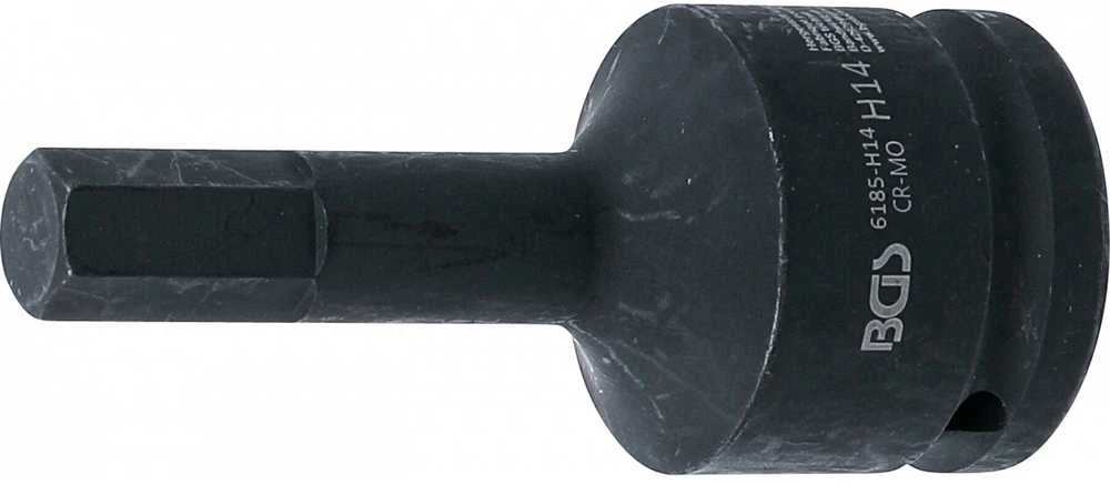 Bgs Technic Smūginis antgalis | ilgis 100 mm | 20 mm (3/4") | Hex šešiakampis 14 mm (6185-H14)