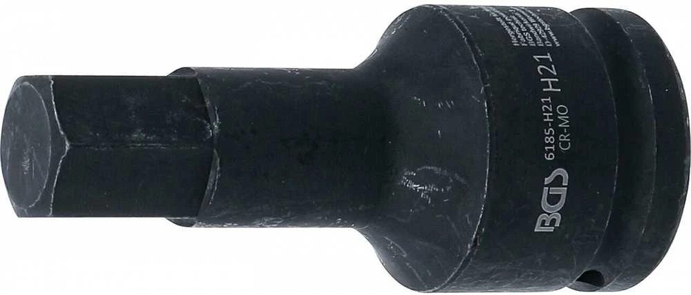 Bgs Technic Smūginis antgalis | ilgis 100 mm | 20 mm (3/4") | Hex šešiakampis 21 mm (6185-H21)