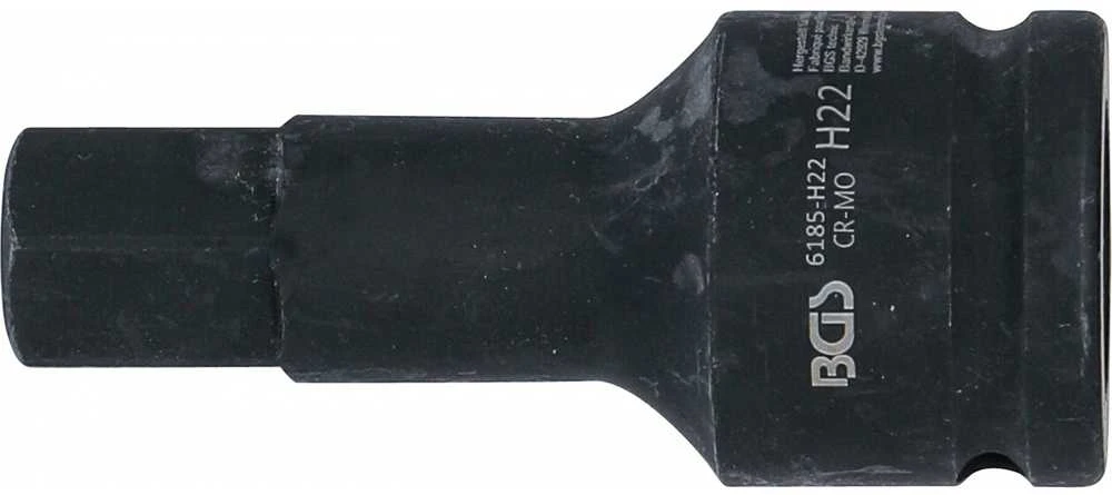 Bgs Technic Smūginis antgalis | ilgis 100 mm | 20 mm (3/4") | Hex šešiakampis 22 mm (6185-H22)