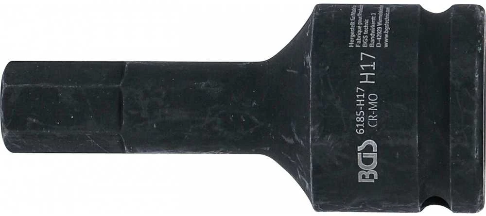 Bgs Technic Smūginis antgalis | ilgis 100 mm | 20 mm (3/4") | Hex šešiakampis 17 mm (6185-H17)
