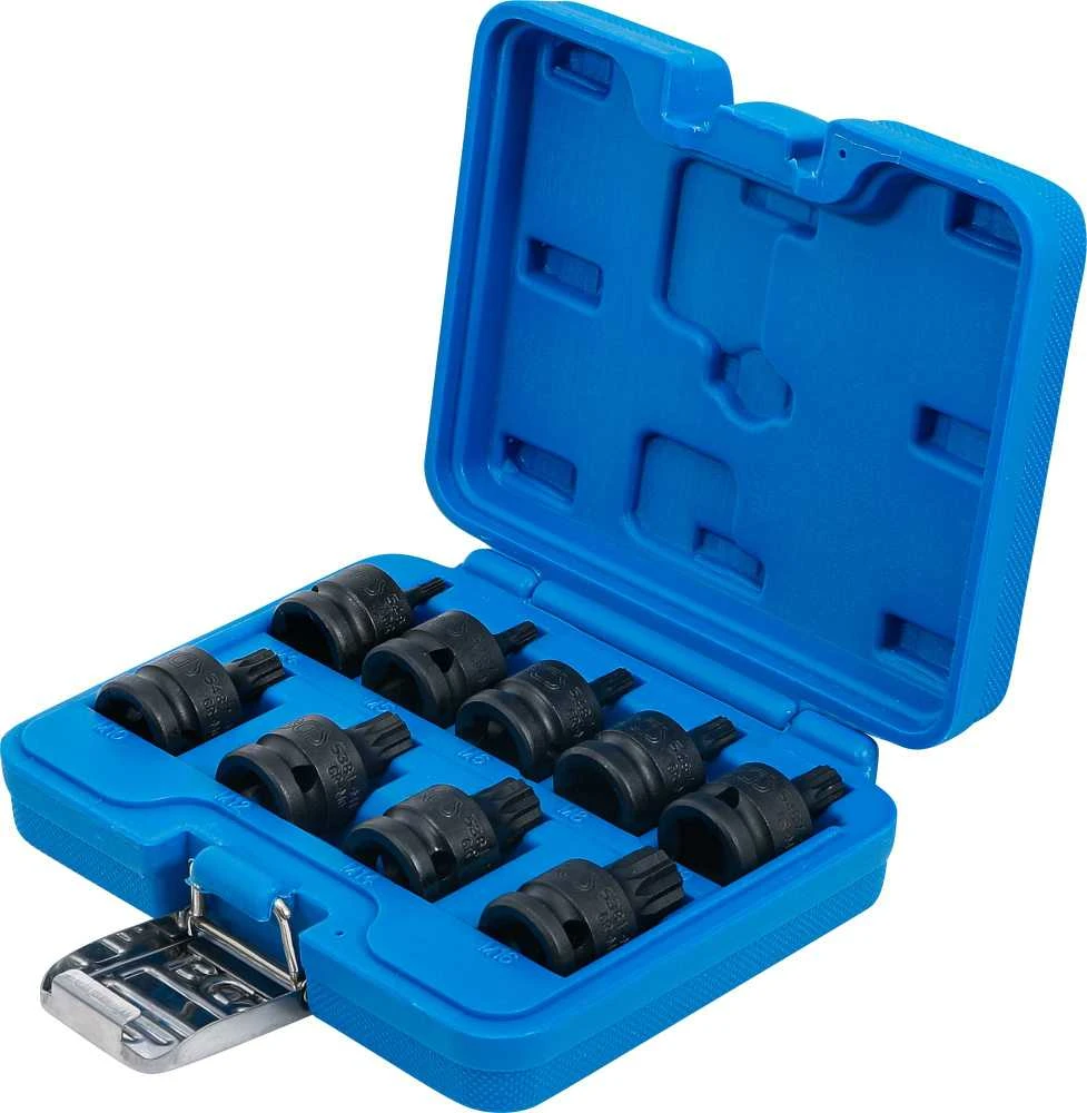 Bgs Technic Smūginių galvučių su XZN antgaliais rinkinys 1/2" M4–M16 9 vnt. (5487)