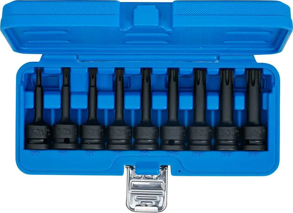 Bgs Technic Smūginių antgalių rinkinys | 12,5 mm (1/2") | Spline (Ribe) M5 - M14 | 9 vnt. (5483)
