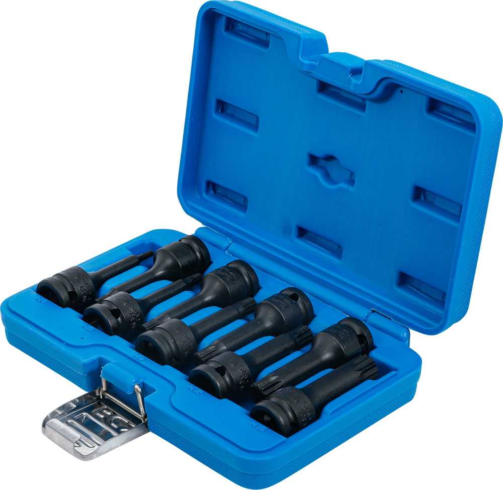 Bgs Technic Smūginių antgalių rinkinys – Spline (XZN) CR-MO 1/2" – M4–M16 | 9 vnt. (5482)