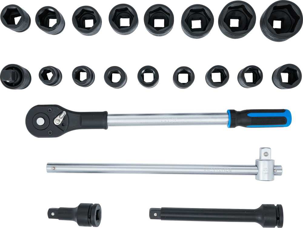 Bgs Technic Smūginių galvučių ir rakto rinkinys | 20 mm (3/4") | 21 vnt. (5258)