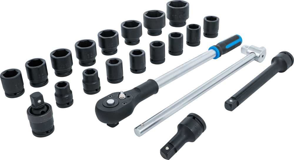 Bgs Technic Smūginių galvučių ir rakto rinkinys | 20 mm (3/4") | 21 vnt. (5258)