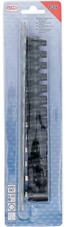 Bgs Technic Smūginių galvučių komplektas | šešiakampės | 6,3 mm (1/4") | 4 - 14 mm | 13 vnt. (5296)