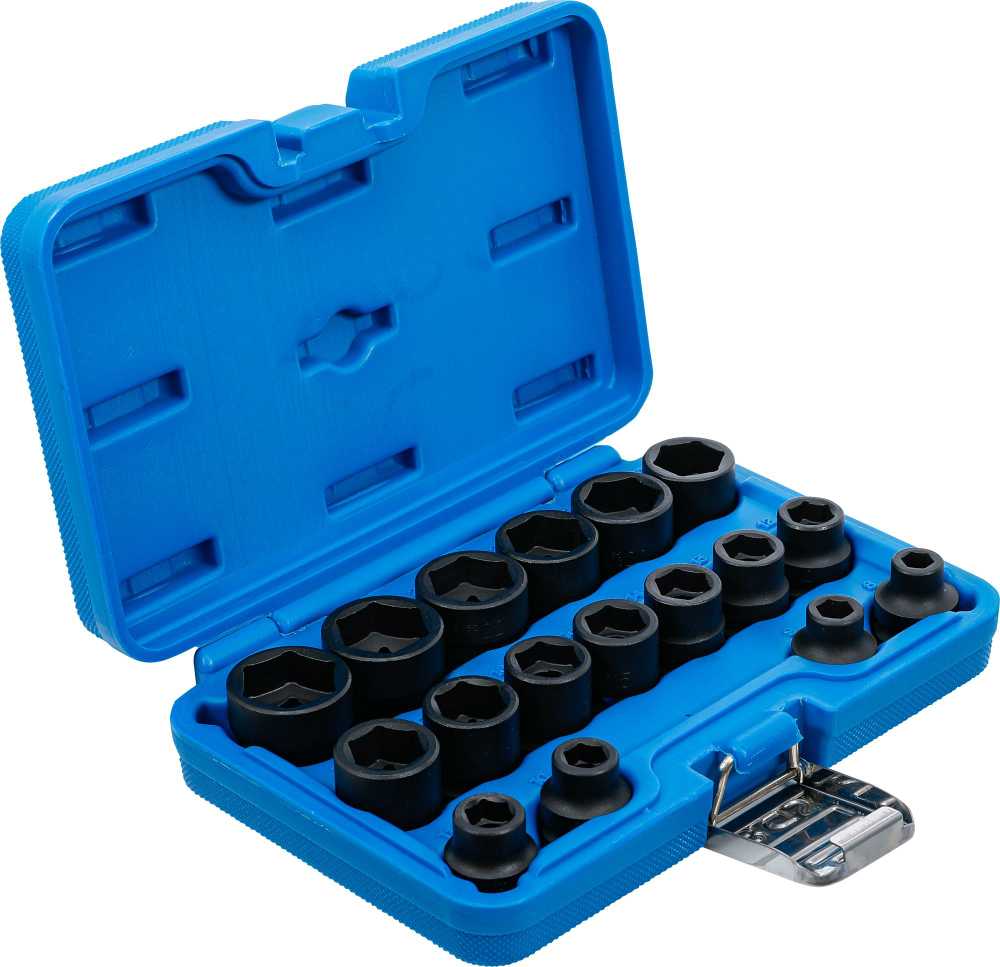 Bgs Technic Smūginių galvučių rinkinys | patrumpintos | 12,5 mm (1/2") | 8–24 mm | 17 vnt. (9286)