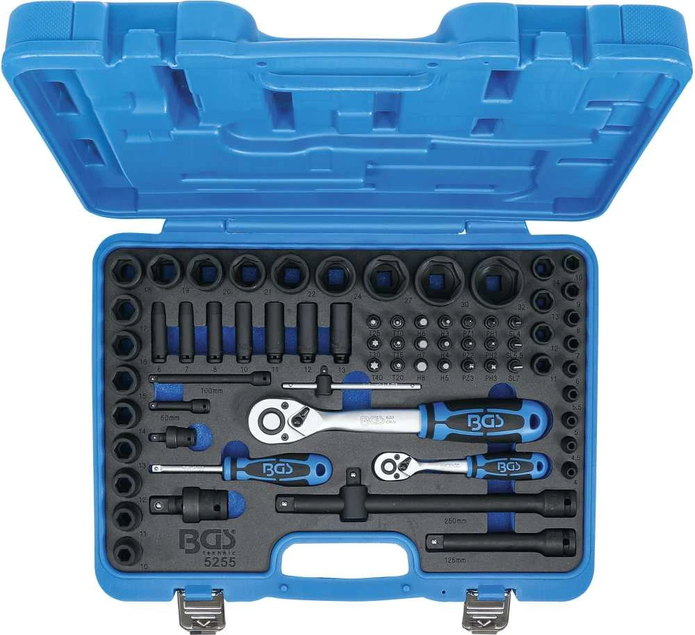 Bgs Technic Smūginių galvučių rinkinys | 6.3 mm (1/4") + 12.5 mm (1/2") | 69 vnt. (5255)