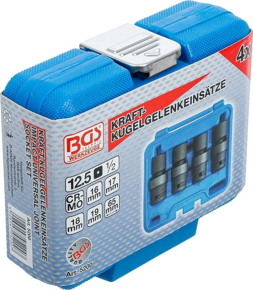 Bgs Technic Smūginių šarnyrinių galvučių komplektas | 12,5 mm (1/2") | 4 vnt. (5200)