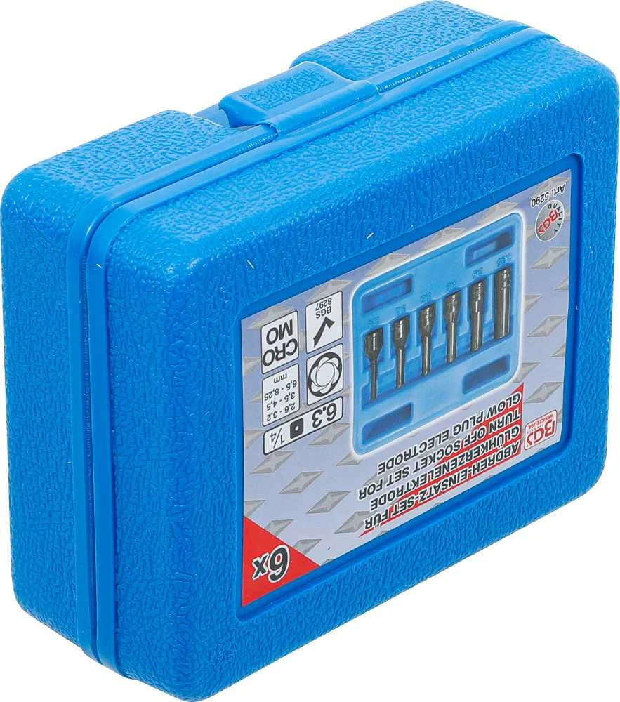 Bgs Technic Kaitinimo žvakės elektrodo ištraukimo / išsukimo galvučių rinkinys | 6.3 mm (1/4") | 6 vnt. (5290)