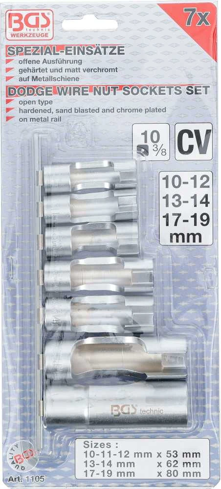 Bgs Technic Specialių prapjautų galvučių rinkinys | 3/8″ | 10–19 mm | 7 vnt. (1105)