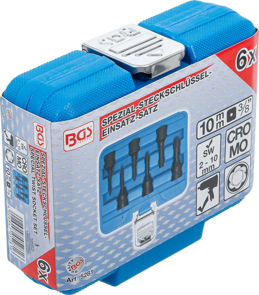 Bgs Technic Specialus antgalių rinkinys / sraigtiniai ištraukikliai | 10 mm (3/8") | 2 - 10 mm | 6 vnt. (5281)