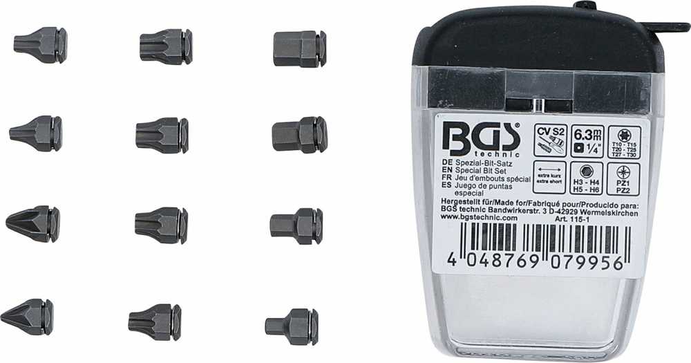 Bgs Technic Specialus antgalių rinkinys | 6,3 mm (1/4") | skirta BGS 115 (115-1)