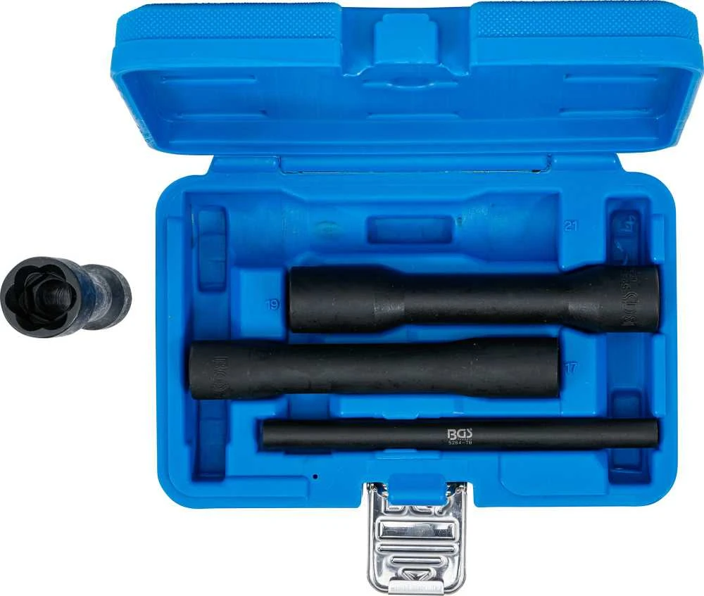 Bgs Technic Specialus galvučių rinkinys / sraigtiniai ištraukikliai | Ilgos | 12,5 mm (1/2") | 17 - 21 mm | 4 vnt. (5264)