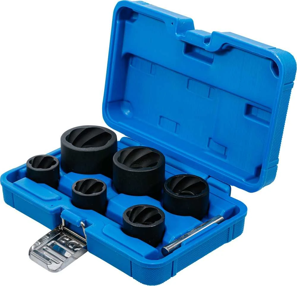 Bgs Technic Specialus galvučių rinkinys / sraigtiniai ištraukikliai – CR-MO spiralinis – 1/2" + 3/4" | 22–41 mm | 6 vnt. (5268)