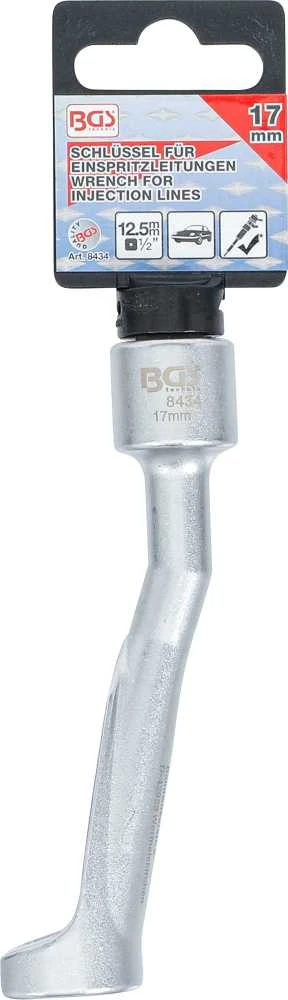 Bgs Technic Specialus įpurškimo linijų veržiklis | BMW, Opel 2.5TD, Mercedes | 12,5 mm (1/2") | 17 mm (8434)