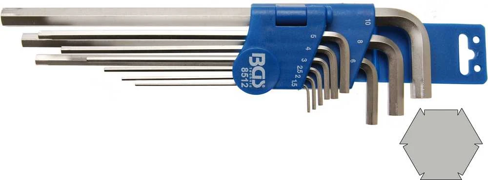 Bgs Technic Specialus L tipo raktų rinkinys | Hex šešiakampis 1,5 - 10 mm | 9 vnt. (8512)