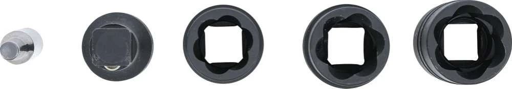 Bgs Technic Specialus smūginių dvipusių galvučių rinkinys / sraigtiniai ištraukikliai ir ilgintuvas | 12,5 mm (1/2") | 17-19-21 mm | 3 vnt. (7467)