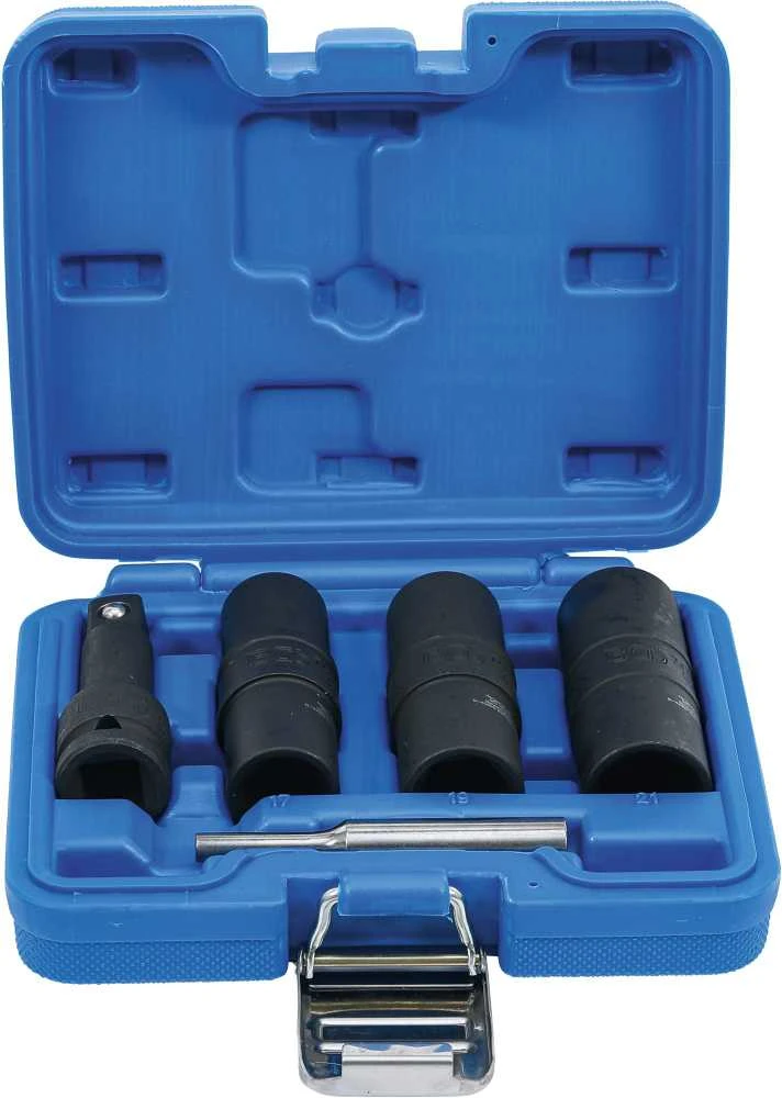 Bgs Technic Specialus smūginių dvipusių galvučių rinkinys / sraigtiniai ištraukikliai ir ilgintuvas | 12,5 mm (1/2") | 17-19-21 mm | 3 vnt. (7467)