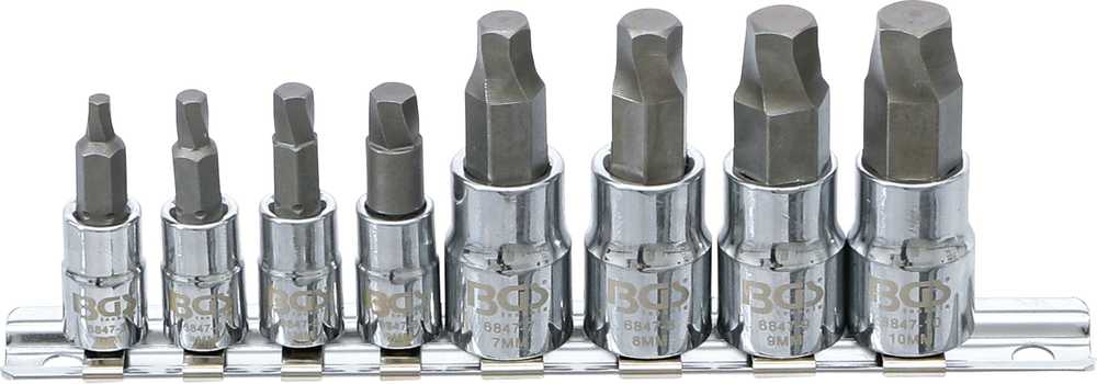 Bgs Technic Sraigtiniai ištraukikliai | pažeistam hex | 6.3 mm (1/4") / 10 mm (3/8") | 3 - 10 mm | 8 vnt. (6847) (Pažeista pakuotė)
