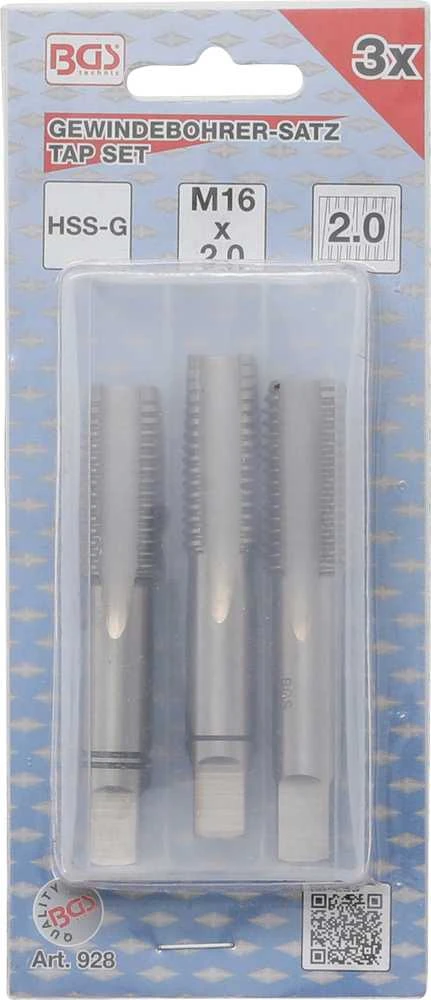 Bgs Technic Sriegikliai | pirmas / vidurinis / galutinis sriegimas | M16 x 2.0 | 3 vnt. (928)
