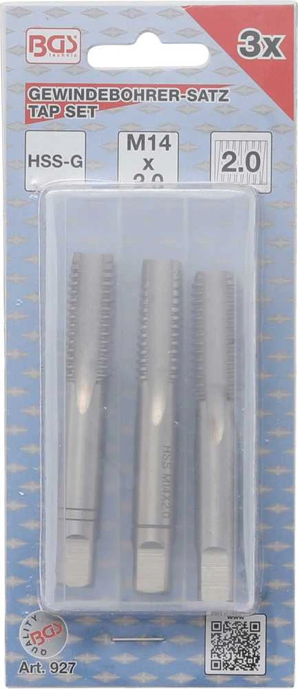 Bgs Technic Sriegikliai | pirmas / vidurinis / galutinis sriegimas | M14 x 2.0 | 3 vnt. (927)