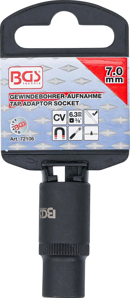 Bgs Technic Sriegiklio adapteris-galvutė | 10 mm (3/8") | 7,0 mm (72106)