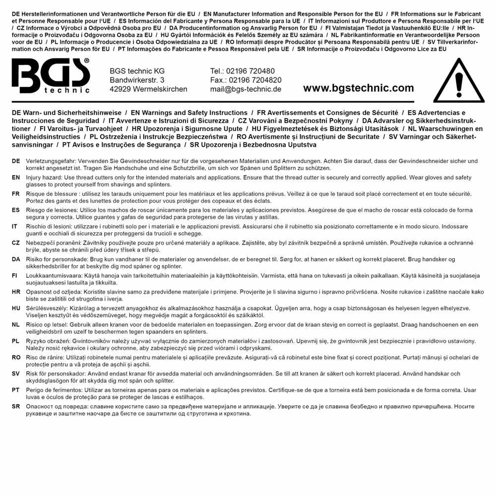 Bgs Technic Sriegiklių ir sriegpjovių komplektas | M6 - M30 | 51 vnt. (904)