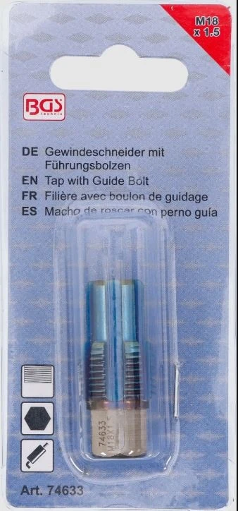 Bgs Technic Sriegio gidas | deguonies jutiklių sriegiams | M18 x 1,5 (74633B)