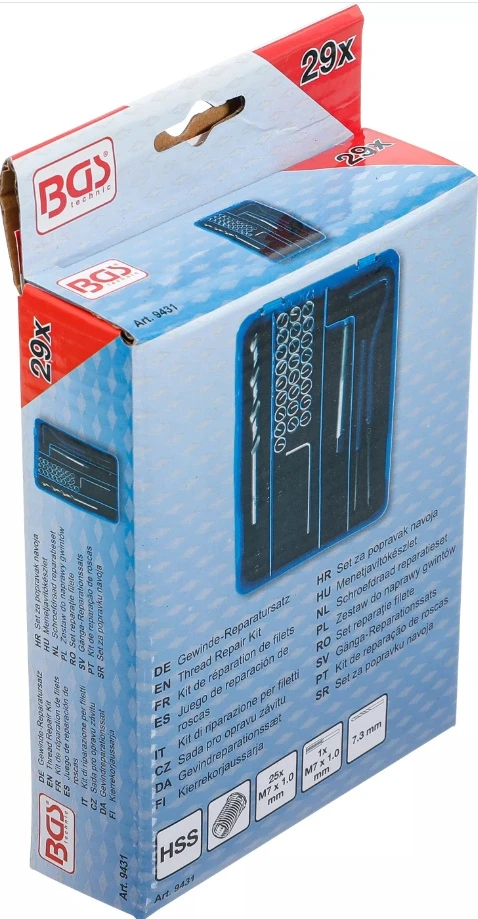 Bgs Technic Sriegio remonto rinkinys | M7 x 1,0 | 29 vnt. (9431)