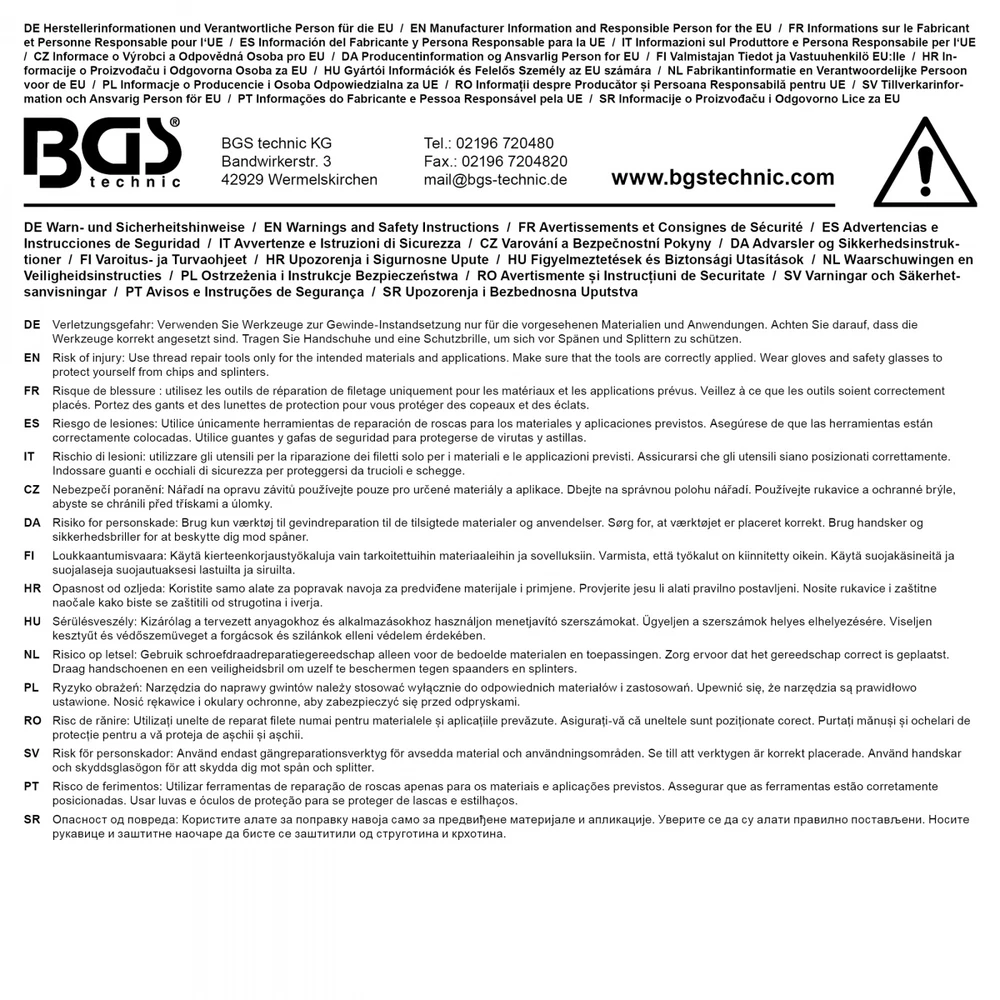 Bgs Technic Sriegio remonto rinkinys | metriniai / coliniai | M5 - M12, 1/4" - 1/2" | 320 vnt (9483)