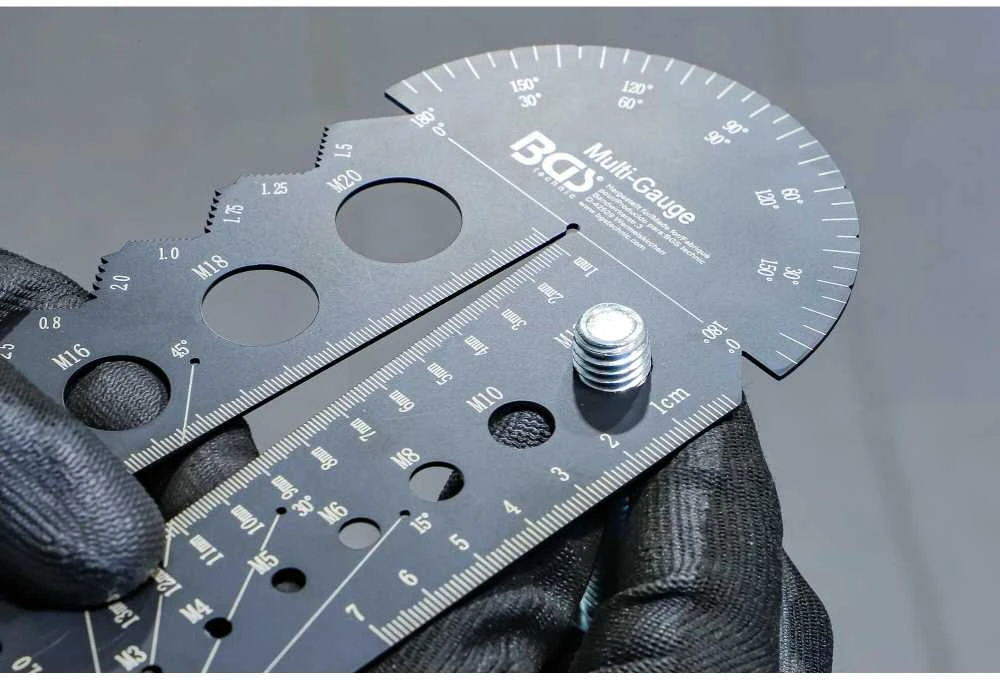 Bgs Technic Sriegio žingsnio matuoklis ir sriegio šablonas | Metrinis | M3 - M20, 0,5 - 13,00 mm (74247)