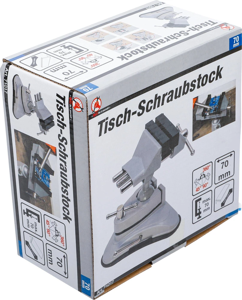Bgs Technic Stalo spaustuvai | pasukami | lūpos 70 mm | su prisiurbtuku (71017)