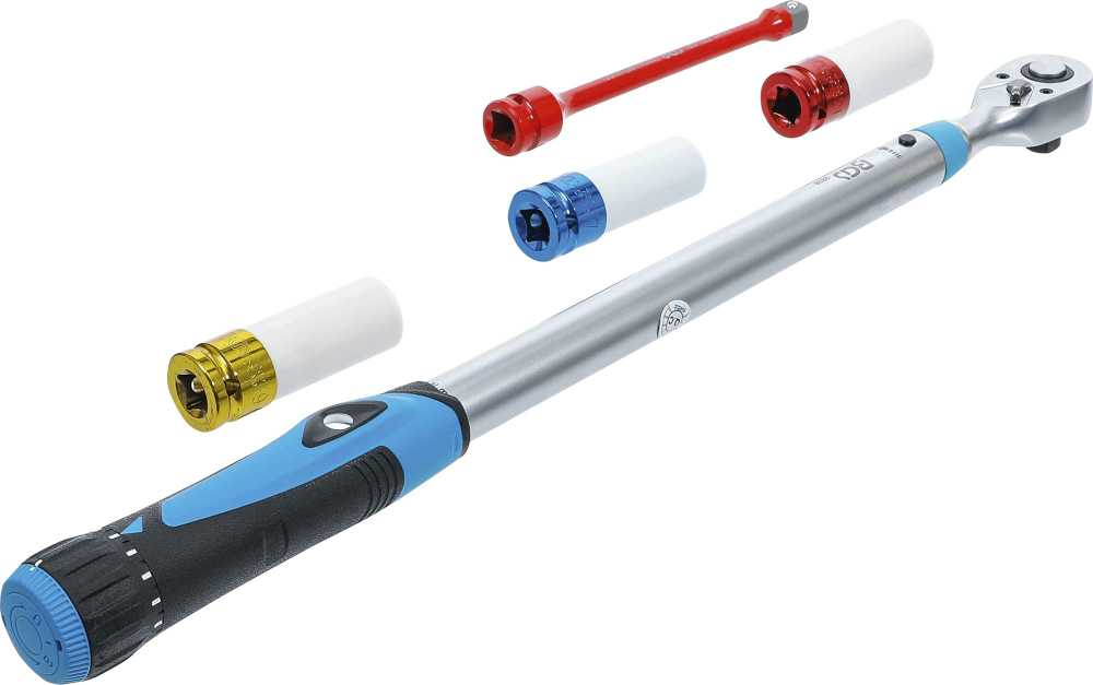 Bgs Technic Sukimo momento veržliarakčio rinkinys | dinamometras | 12.5 mm (1/2") | 40 - 200 Nm (2818)