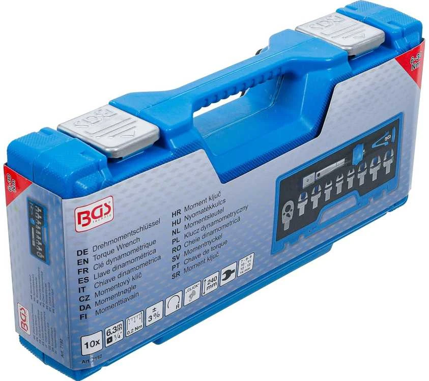 Bgs Technic Sukimo momento veržliarakčio rinkinys | dinamometras | 6.3 mm (1/4") | 6 - 30 Nm | 10 vnt. (7192)