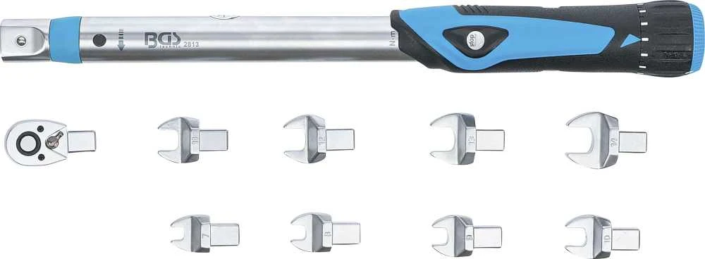 Bgs Technic Sukimo momento veržliarakčio rinkinys | dinamometras | 6.3 mm (1/4") | 10 - 50 Nm | 10 vnt. (2813)