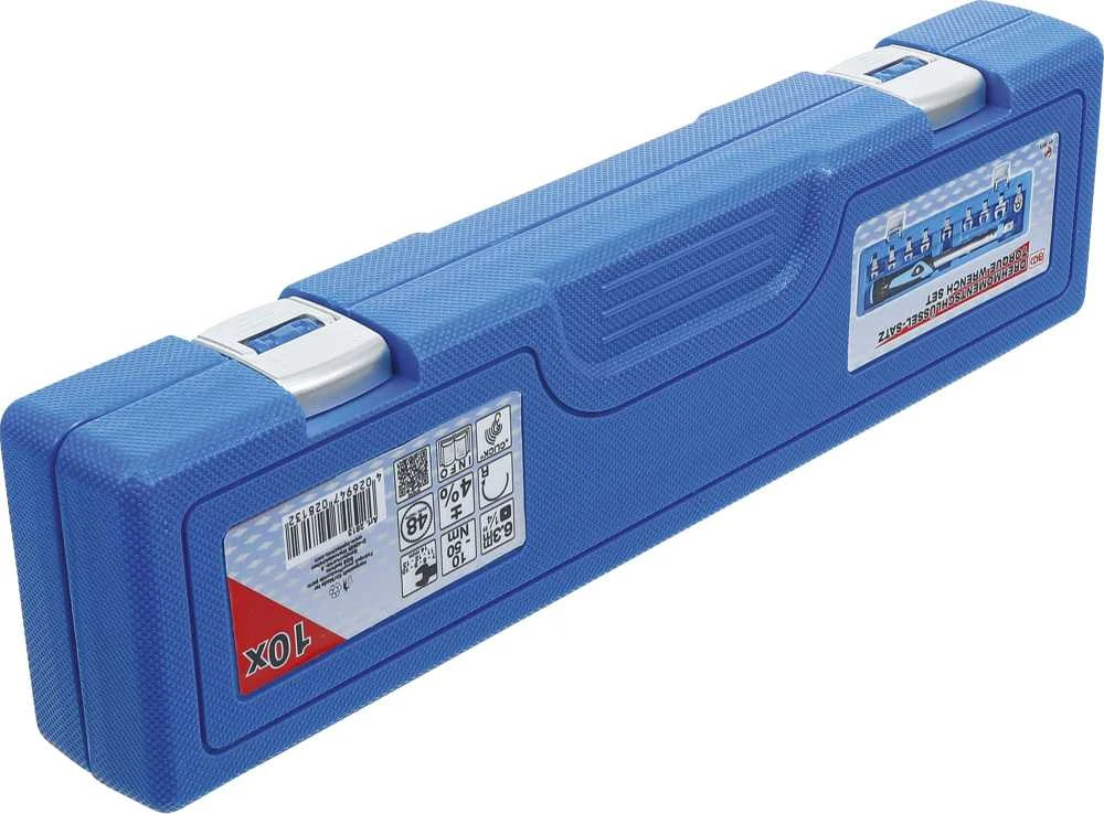 Bgs Technic Sukimo momento veržliarakčio rinkinys | dinamometras | 6.3 mm (1/4") | 10 - 50 Nm | 10 vnt. (2813)