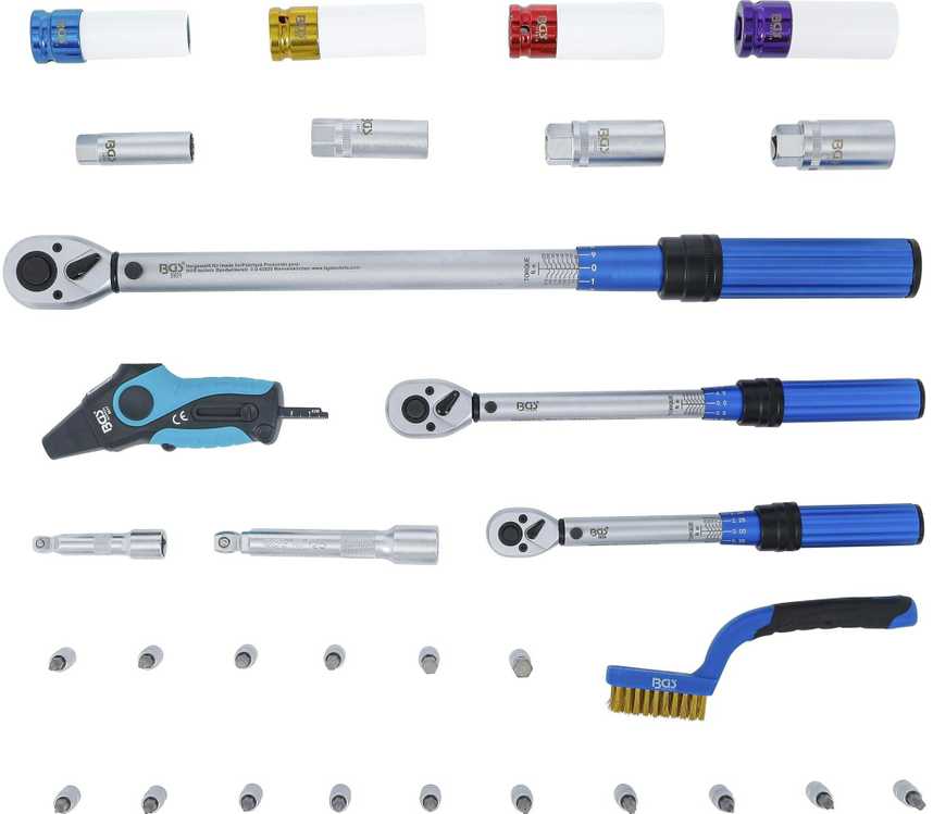 Bgs Technic Sukimo momento veržliarakčių rinkinys | 6,3 mm (1/4"), 10 mm (3/8"), 12,5 mm (1/2") | 31 vnt. (74305)