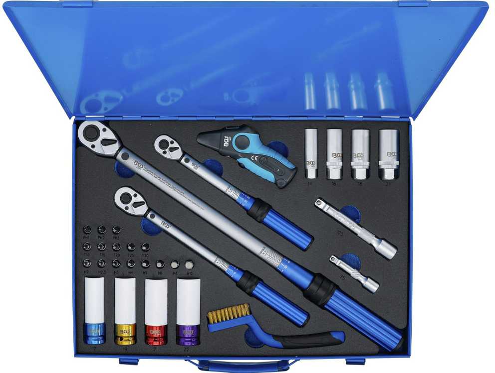 Bgs Technic Sukimo momento veržliarakčių rinkinys | 6,3 mm (1/4"), 10 mm (3/8"), 12,5 mm (1/2") | 31 vnt. (74305)