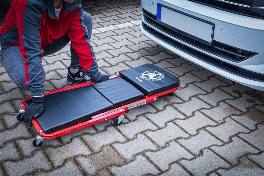 Bgs Technic Sulankstomas auto serviso gultas / kėdutė | 6 ratukai (90103)