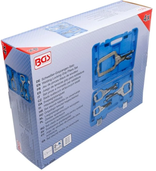 Bgs Technic Suvirinimo fiksuojamų replių rinkinys | 4 vnt. (4586)