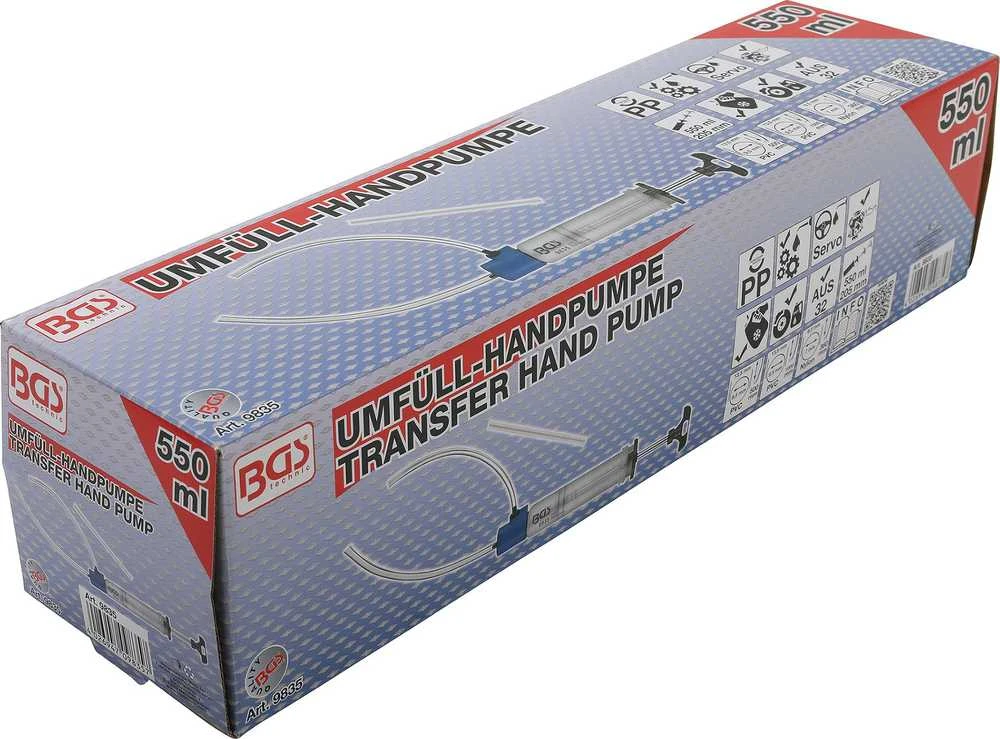 Bgs Technic Švirkštas perpompavimui / rankinė pompa | 550 ml (9835)